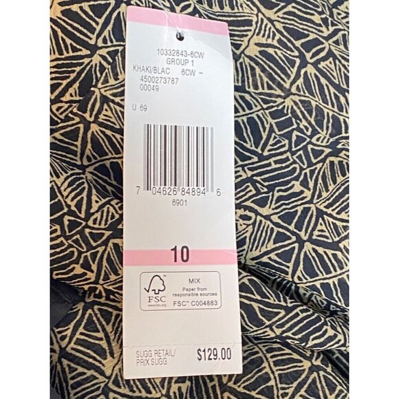 Jones New York Black & Tan Womens Size 10 Fit & Flare Tier Ruffle Maxi Dress NWT - Picture 8 of 12